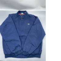 vintage IZOD Lacoste Harrington bomber jacket in navy blue. 