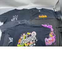 Set of 5 Vintage black t-shirt with cartoon print.
