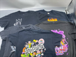 Set of 5 Vintage black t-shirt with cartoon print.