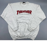 grey Thrasher Magazine logo crewneck sweatshirt. 