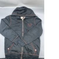  True Religion Men's Fleece Super T Full Zip Hoodie. 