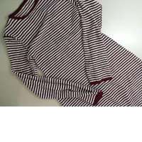 Women's brown striped dress with long sleeves