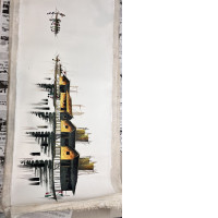 Painting on canvas in a tube