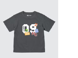 KIDS Minecraft UT (Short Sleeve Graphic T-Shirt) Color:  DARK GRAY