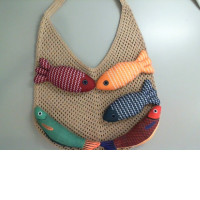 Wicker bag with fish