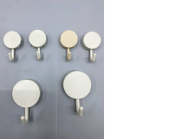 Set of 6 Wall-mounted clothes hooks for home.