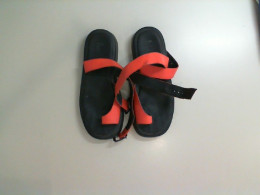 Women's open toe shoes with red laces