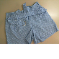 Blue fabric shorts with a belt Blue fabric shorts with a belt