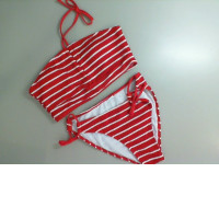 Red striped swimsuit