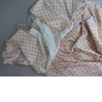 Pink dress with blue print