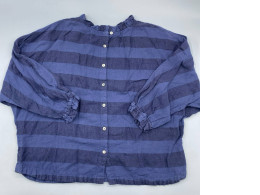 Striped button-down shirt, French Connection style.