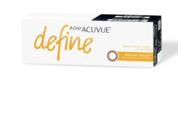 Set of 3 Acuvue 1-Day Define Radiant Bright daily disposable colored contact lenses. Set of 3 Acuvue 1-Day Define Radiant Bright daily disposable colored contact lenses.