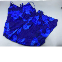 Long blue floral print sundress