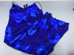 Long blue floral print sundress