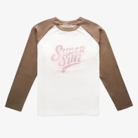 "Super Sun" brand long-sleeved raglan t-shirt.