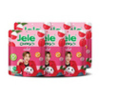 Set of 6 Jele Chewy Jelly with Konjac, Lychee Flavor, 108 grams (6 bags)