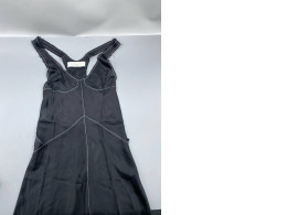  Zara Woman Studio black satin mini slip dress. 