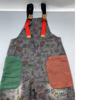 Summer Fashion Cartoon Print Women's Vintage Suspender Denim