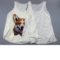 Set of 2 White women's tank top