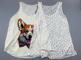 Set of 2 White women's tank top