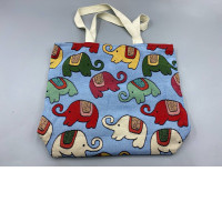 Fabric bag with elephant pattern