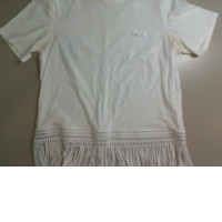 White T-shirt with fringe