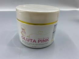 Gluta Pink brand body lotion designed to promote clear, smooth, and white skin. 
