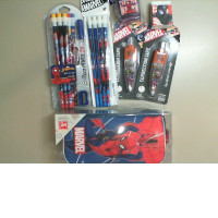 Marvel stationery set, pencil case, 2 sets of pencils, eraser, sharpener, 2 correction pads