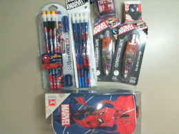 Marvel stationery set, pencil case, 2 sets of pencils, eraser, sharpener, 2 correction pads