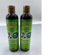 Set of 2  Jinda Herbal Hair Shampoo from Thailand, designed to reduce hair fall and promote regrowth using traditional ingredients like Mee leaf and Butterfly Pea. 