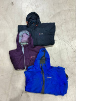 Set of 3 Berghaus waterproof jackets, both vintage and modern styles, are designed for outdoor activities. (Blue)