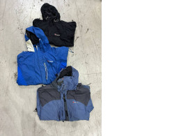 Set of 3 A vintage-style Gore-Tex waterproof jacket, similar to the Berghaus Mera Peak or Trango models, which were windbreakers for mountaineering in the 1990s.