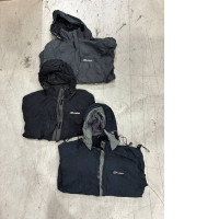 Set of 3  vintage Berghaus Aquafoil black waterproof jackets. 