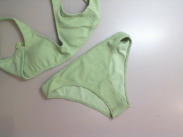 Green two-piece swimsuit