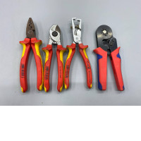 Set of 4 specialized pliers and cable cutters from the brand KNIPEX. Set of 4 specialized pliers and cable cutters from the brand KNIPEX.