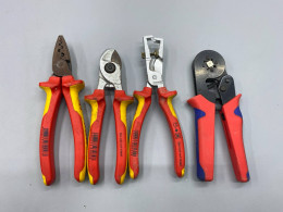 Set of 4 specialized pliers and cable cutters from the brand KNIPEX. 