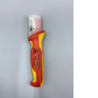 Knipex Insulated Cable Knife, specifically the 98 52 model, designed for industrial electrical work. Knipex Insulated Cable Knife, specifically the 98 52 model, designed for industrial electrical work.