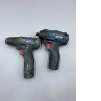 Set of 2 Bosch Professional cordless drill driver and a cordless impact driver. Set of 2 Bosch Professional cordless drill driver and a cordless impact driver.