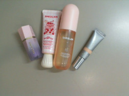 Sheglam cosmetics set. eyes concealer. Color bloom liquid.Cream. Shampoo