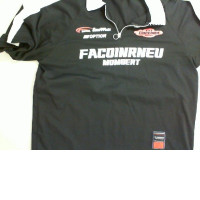 Black zip-up T-shirt