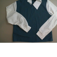 Blue blouse with white sleeves Blue blouse with white sleeves