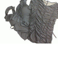 Black one-piece swimsuit set with mesh blouse Black one-piece swimsuit set with mesh blouse