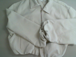 White women's short jacket with a zipper White women's short jacket with a zipper