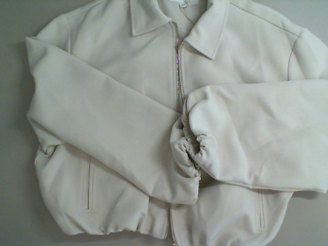 White women's short jacket with a zipper White women's short jacket with a zipper