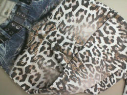 Leopard print jeans