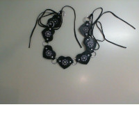 Black heart belt with ties