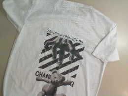 White mesh T-shirt with a pattern White mesh T-shirt with a pattern