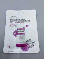  Lebelage Madecassoside Solution Mask Pack, a Korean skincare sheet mask designed to soothe and improve skin condition. 