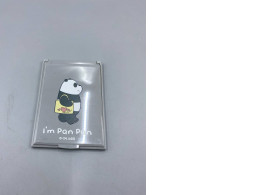 We Bare Bears Panda pocket mirror or card holder featuring the character holding a heart bag