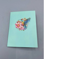  popup hummingbird and flower greeting card. 